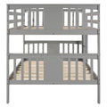 Full Over Full Bunk Bed With Ladder For Bedroom, Guest Room Furniture Gray Old Sku :Lp000203Aae Gray Solid Wood