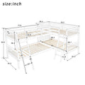 L Shaped Bunk Bed With Ladder,Twin Size Gray Old Sku :Lp000020Aae Gray Solid Wood