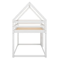 Twin Over Twin Low Bunk Bed, House Bed With Ladderwhite Old Sku:Wf197808Aak White Pine