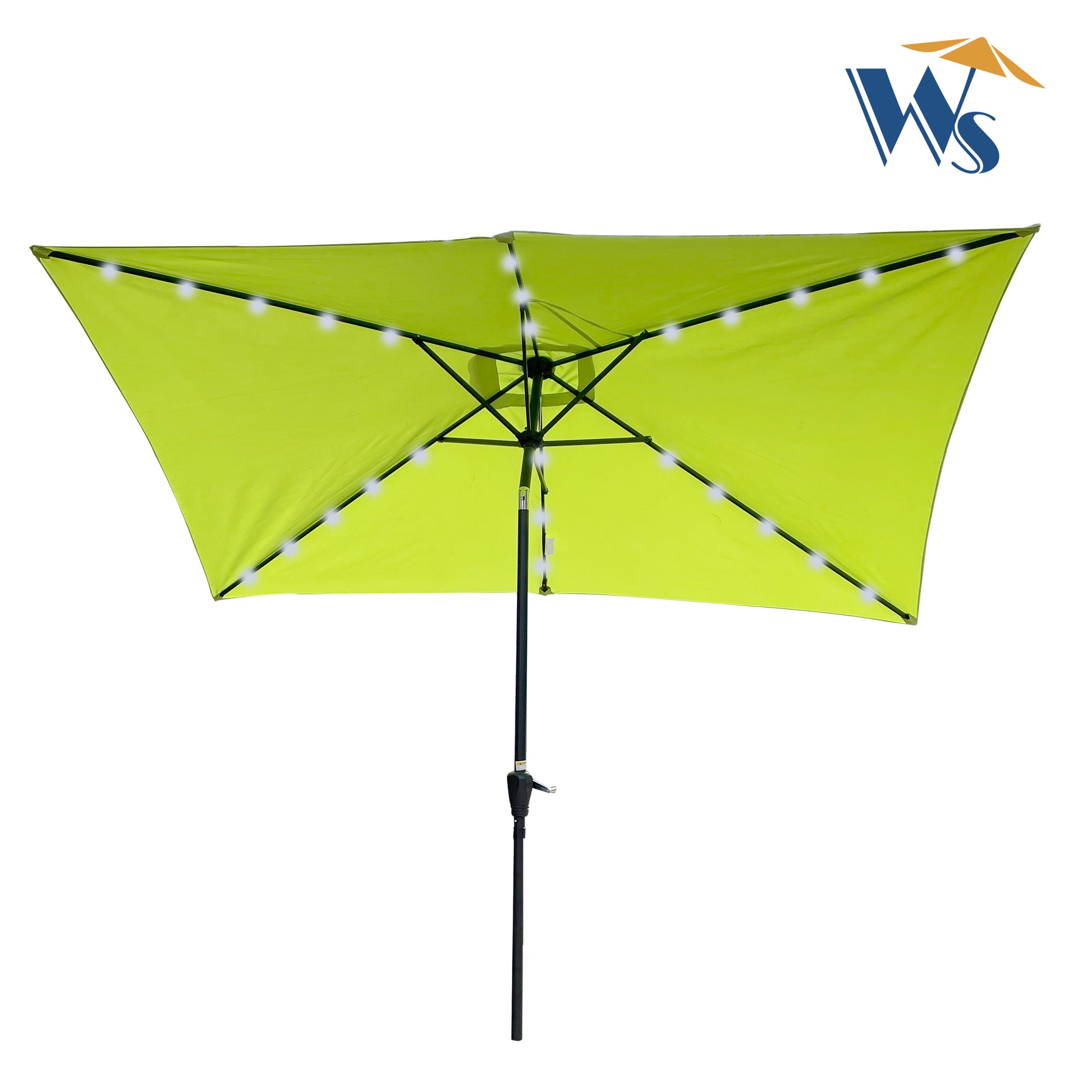 green rectangular patio umbrellas 10 X 6.5T Rectangular Patio Solar Led Lighted Outdoor Umbrellas With C
