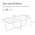 Minimalism Rectangle Coffee Table,Golden Metal Frame With Tempered Glass Tabletop Golden Glass Glass