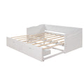 Wooden Daybed With Trundle Bed And Two Storage Drawersextendable Bed Daybed,Sofa Bed With Two Drawers, White White Solid Wood