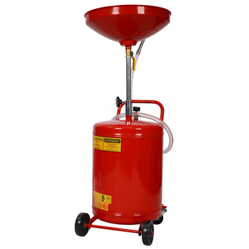 18 Gallon Waste Oil Drain Tank Red Metal