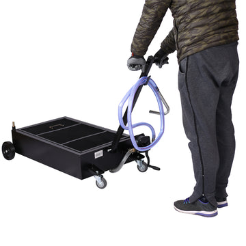 25 Gallon Low Profile Oil Drain With Pump Black Steel