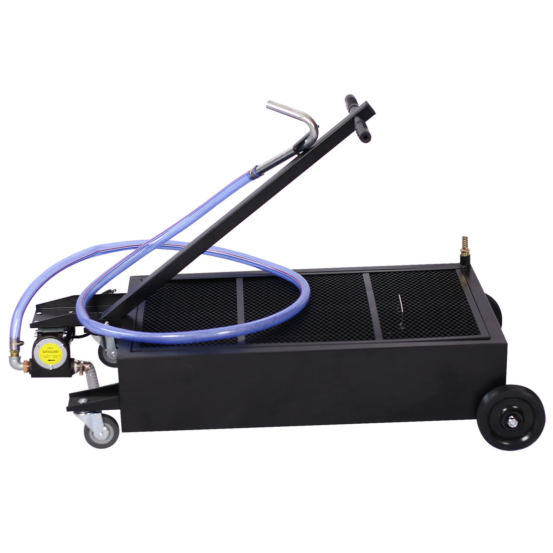 20 Gallon Low Profile Oil Drainer ,With Electric Pump Black Metal