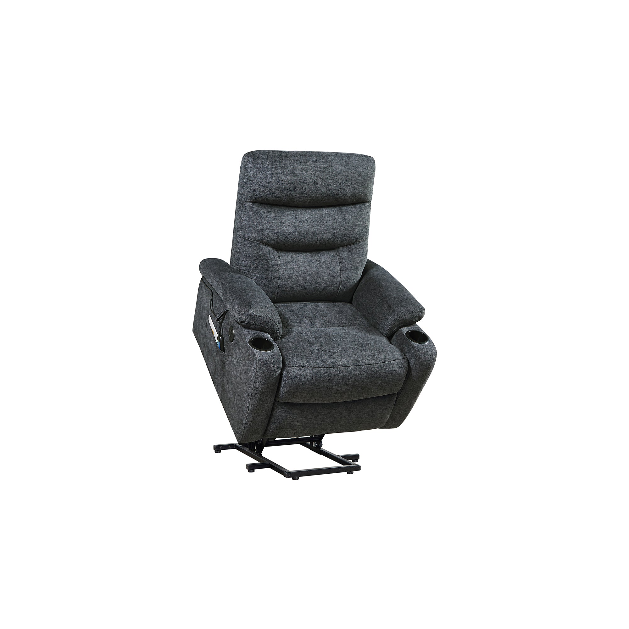 Liyasi Electric Power Lift Recliner Chair with Massage dark gray-foam-fabric