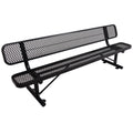 8 Ft. Outdoor Steel Bench With Backrest Black Black Carbon Steel