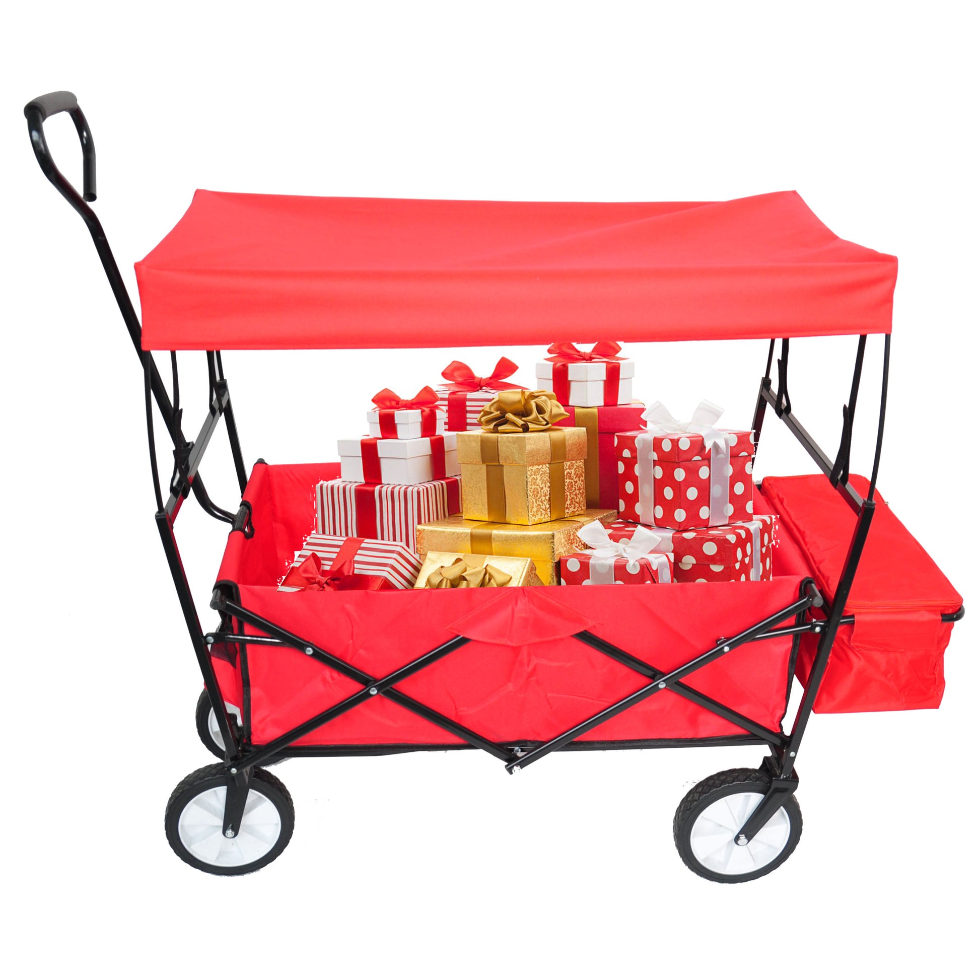 Garden Shopping Beach Cart Folding Wagon Red Red Metal