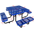 Square Outdoor Steel Picnic Table 46