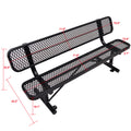 6 Ft. Outdoor Steel Bench With Backrest Black Black Carbon Steel