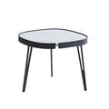 Modern Coffee Table,Black Metal Frame With Sintered Stone Tabletop Black Sintered Stone Sintered Stone