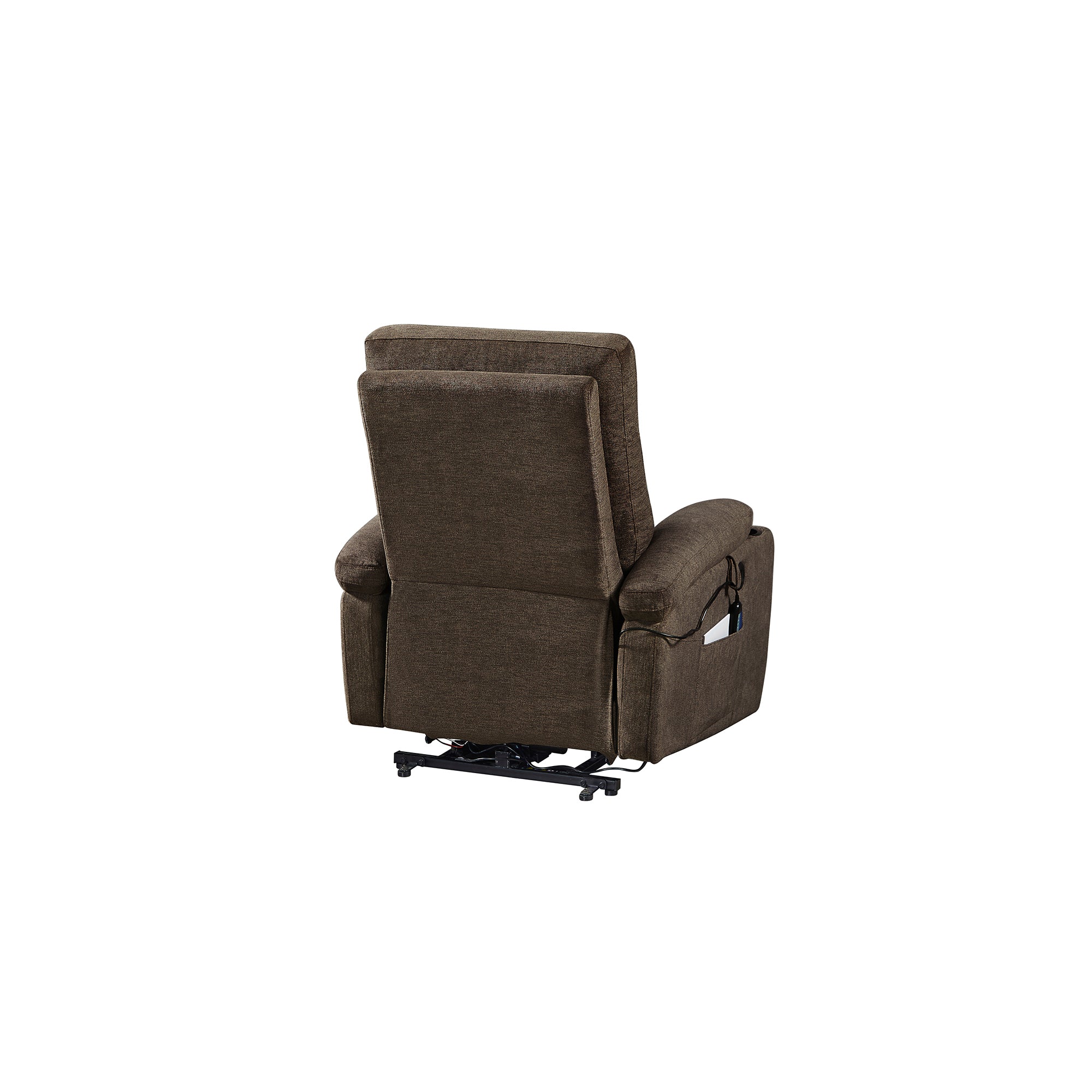 Liyasi Electric Power Lift Recliner Chair Sofa with dark brown-foam-fabric