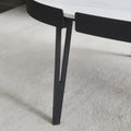 Modern Coffee Table,Black Metal Frame With Sintered Stone Tabletop Black Sintered Stone Sintered Stone