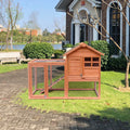 Easily Assembled Wooden Rabbit House Chicken Coop Kennels Light Brown Foam Solid Wood