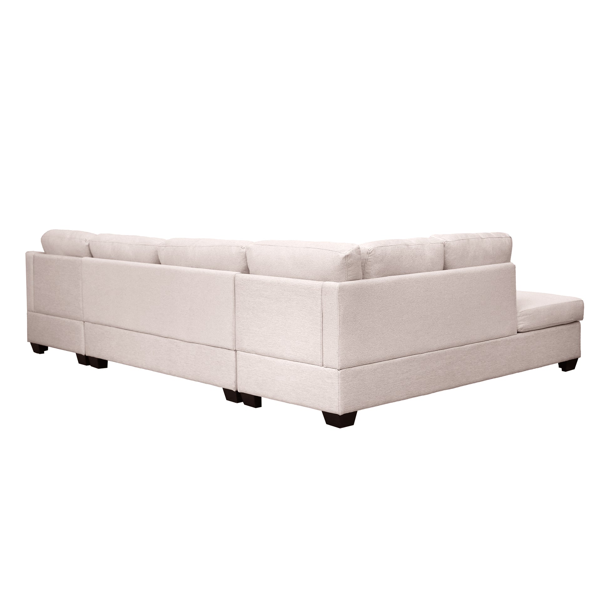 Ustyle Modern Large U Shape Sectional Sofa, Double Extra Wide Chaise Lounge Couch, Beige Beige Polyester