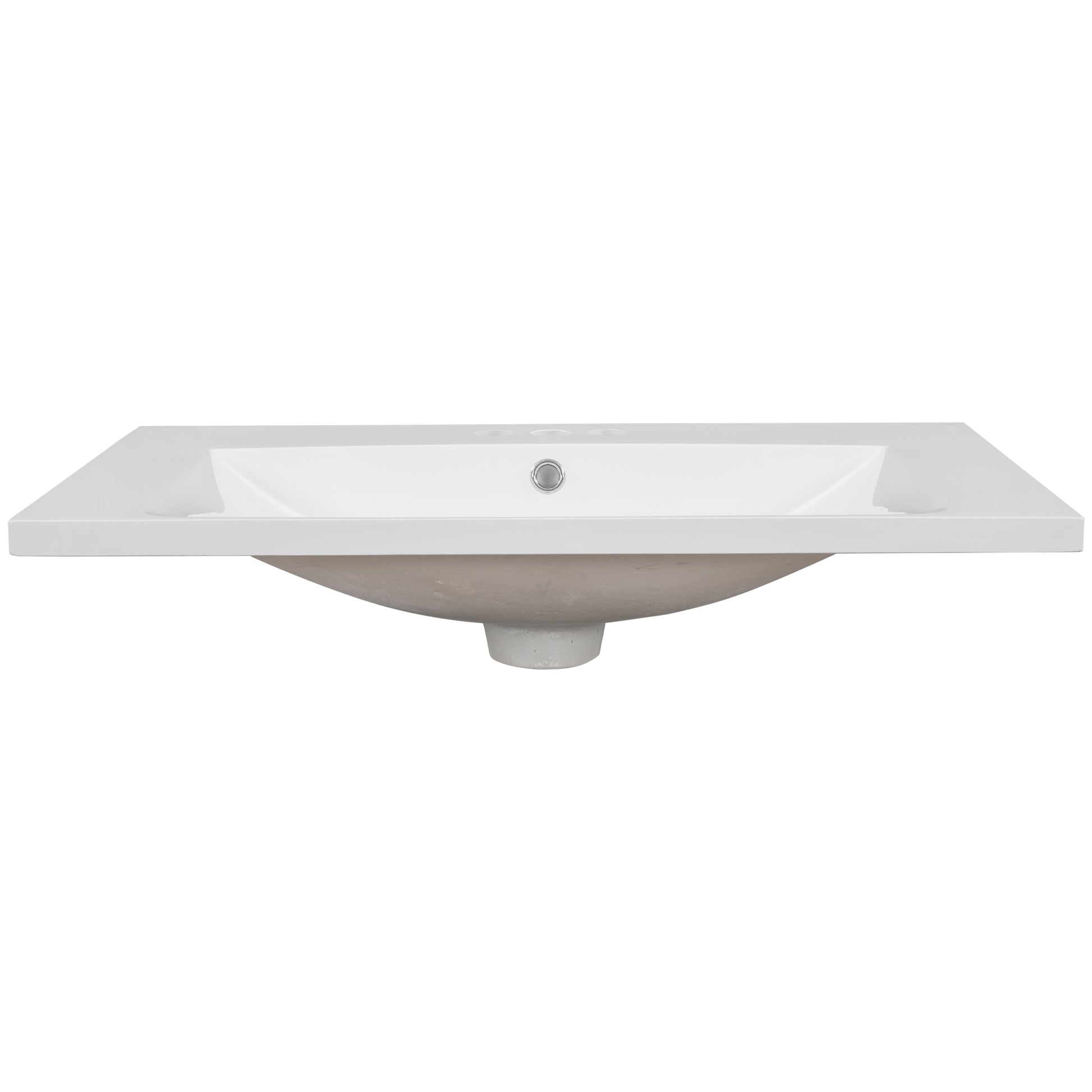 30" Single Bathroom Vanity Top With White Basin, 3 Faucet Holes, Ceramic, White White Ceramic