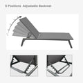 Outdoor Chaise Lounge Chair Set With Cushions, Five Position Adjustable Aluminum Recliner,All Weather For Patio,Beach,Yard, Pool Gray Khaki Aluminium