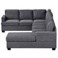 Ustyle Modern Large Upholstered U Shape Sectional Sofa, Extra Wide Chaise Lounge Couch, Grey Gray Polyester 7 Seat