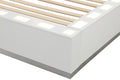 Coco Led Queen Size Bed Made With Wood In Milky White Color Box Spring Not Required Queen White Wood Bedroom Contemporary,Modern Slat Beds Solid Wood Mdf Velvet Wood