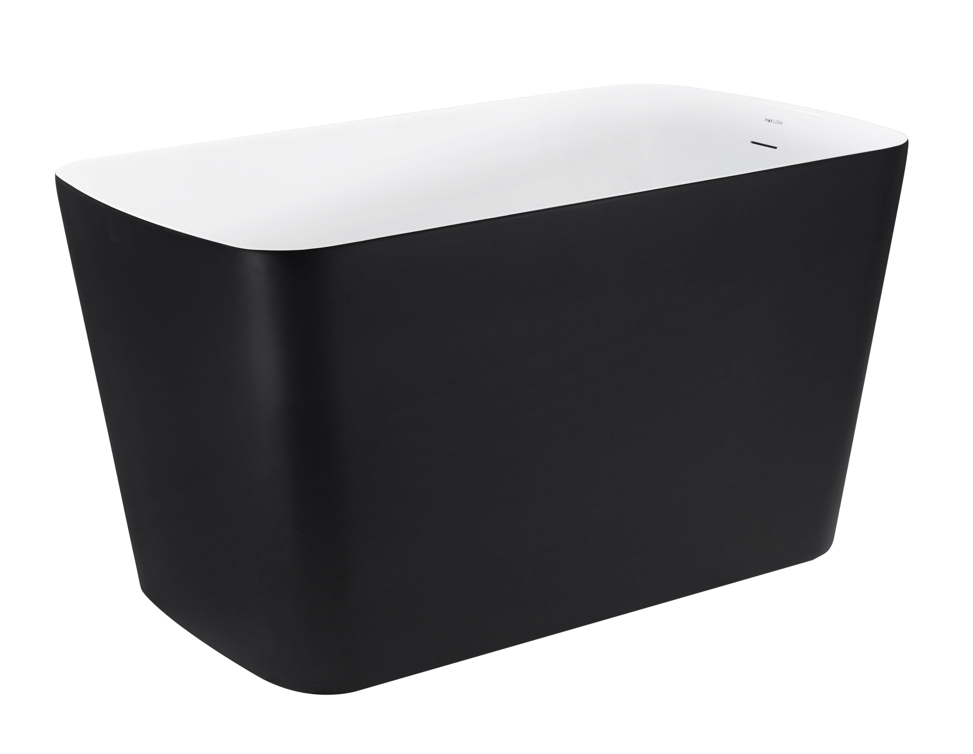 47" 100% Acrylic Freestanding Bathtub Contemporary Soaking Tub White Inside Black Outside Black Acrylic