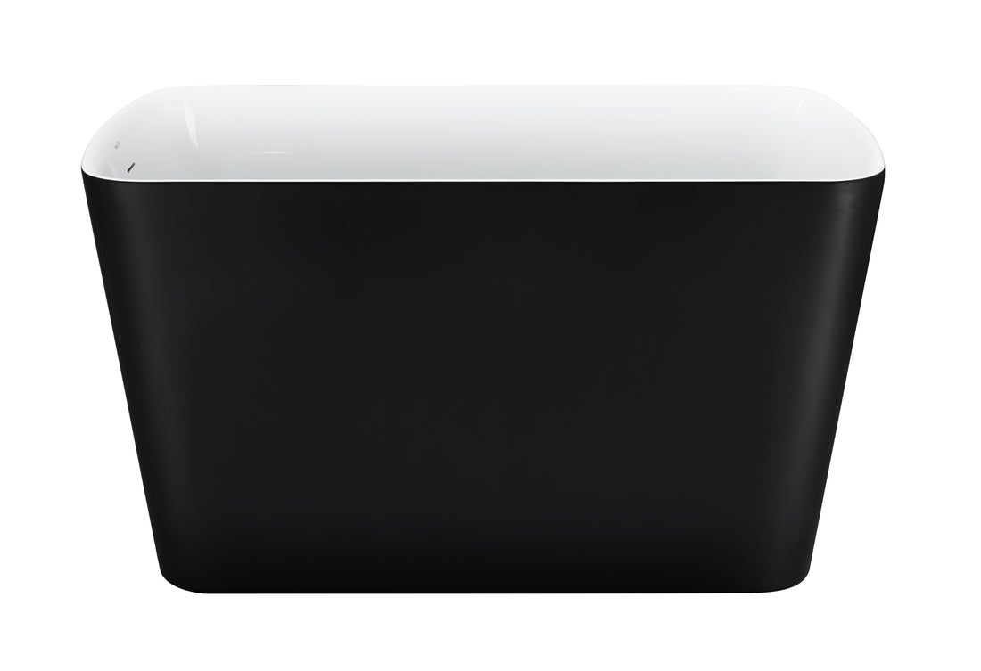 47" 100% Acrylic Freestanding Bathtub Contemporary Soaking Tub White Inside Black Outside Black Acrylic