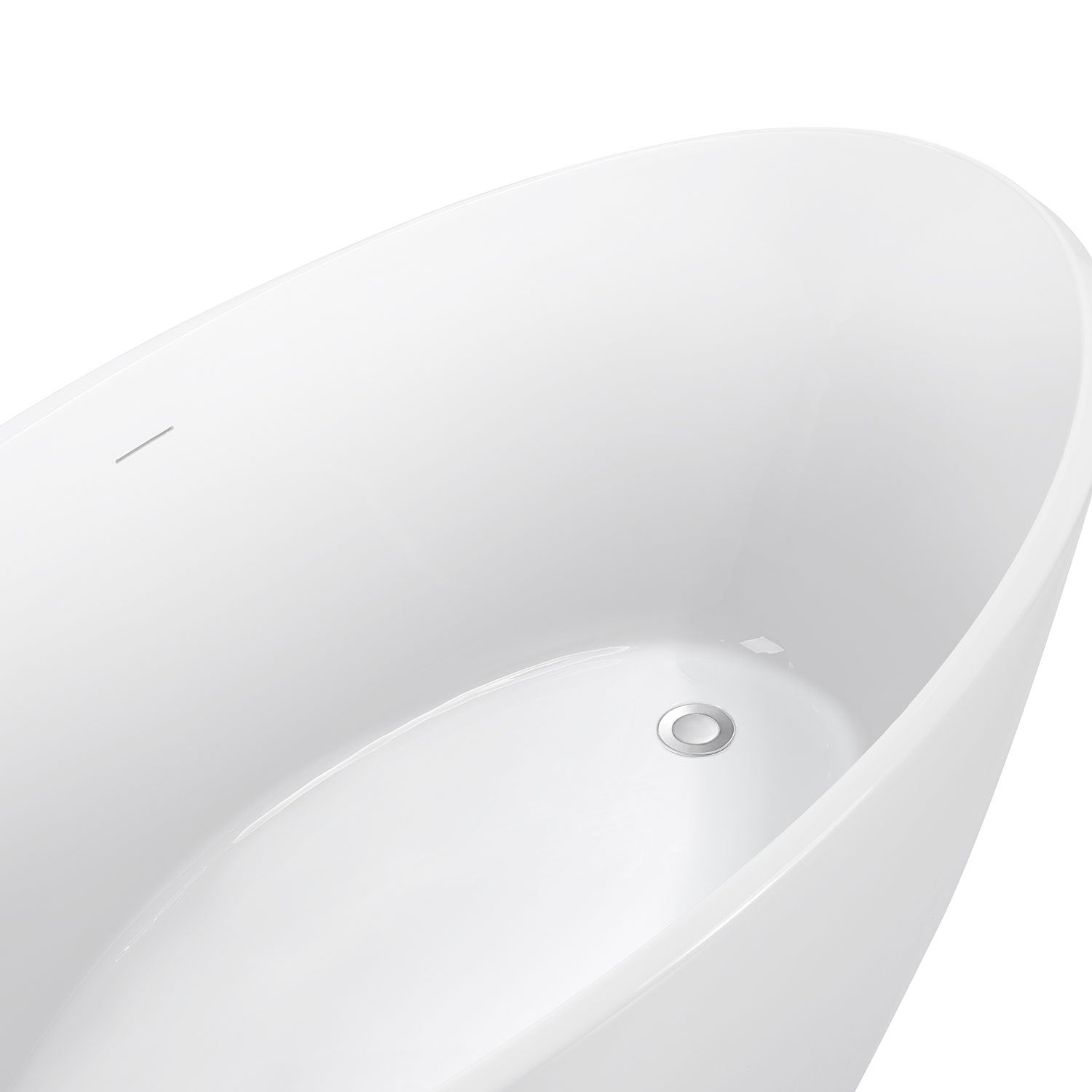 67" 100% Acrylic Freestanding Bathtub Contemporary white-acrylic