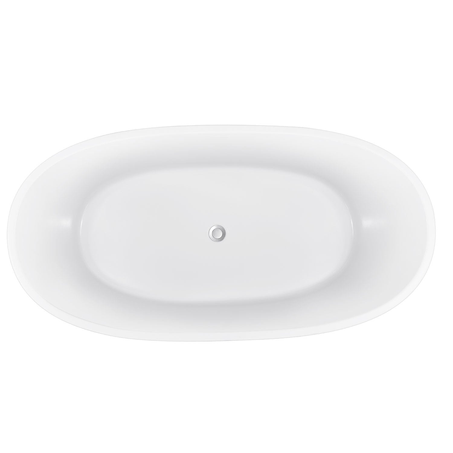 63" 100% Acrylic Freestanding Bathtub Contemporary white-acrylic