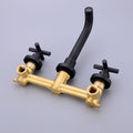 Bathroom Faucet Wall Mounted Bathroom Sink Faucet Matte Black Brass