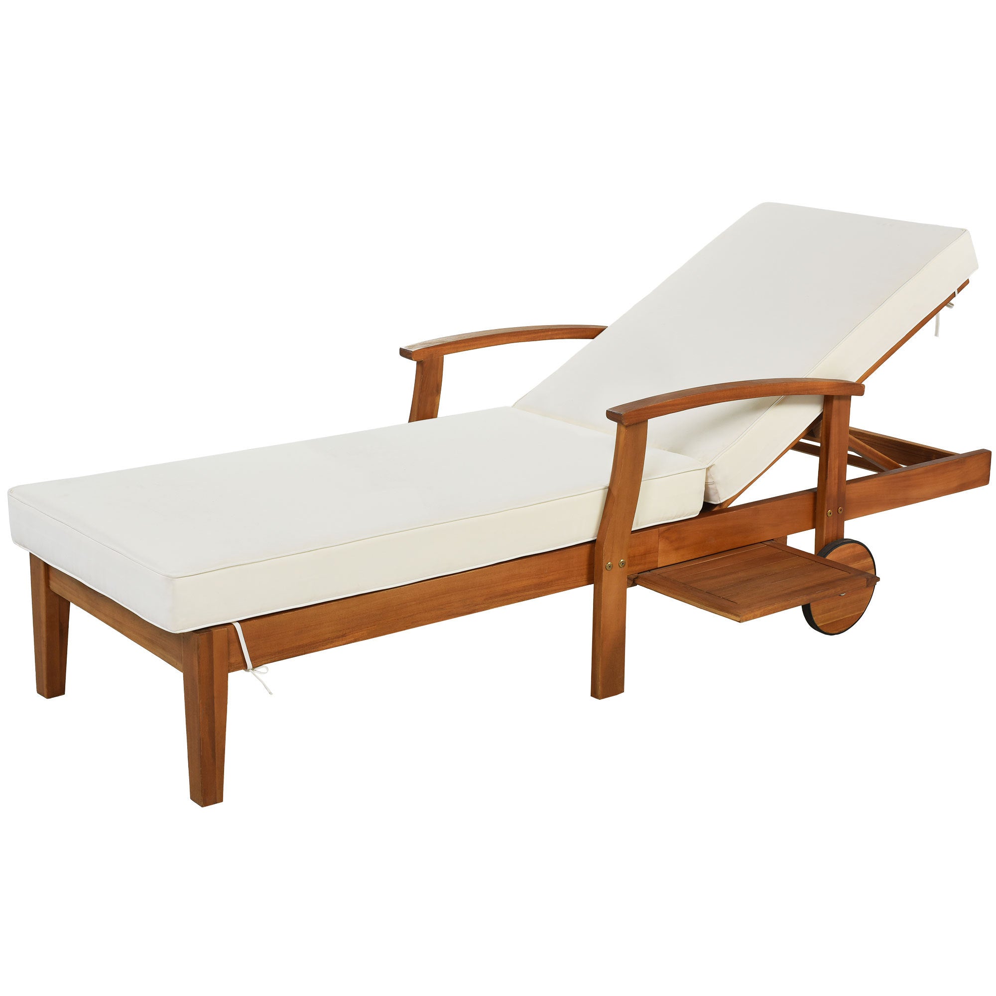 Outdoor Solid Wood 78.8" Chaise Lounge Patio