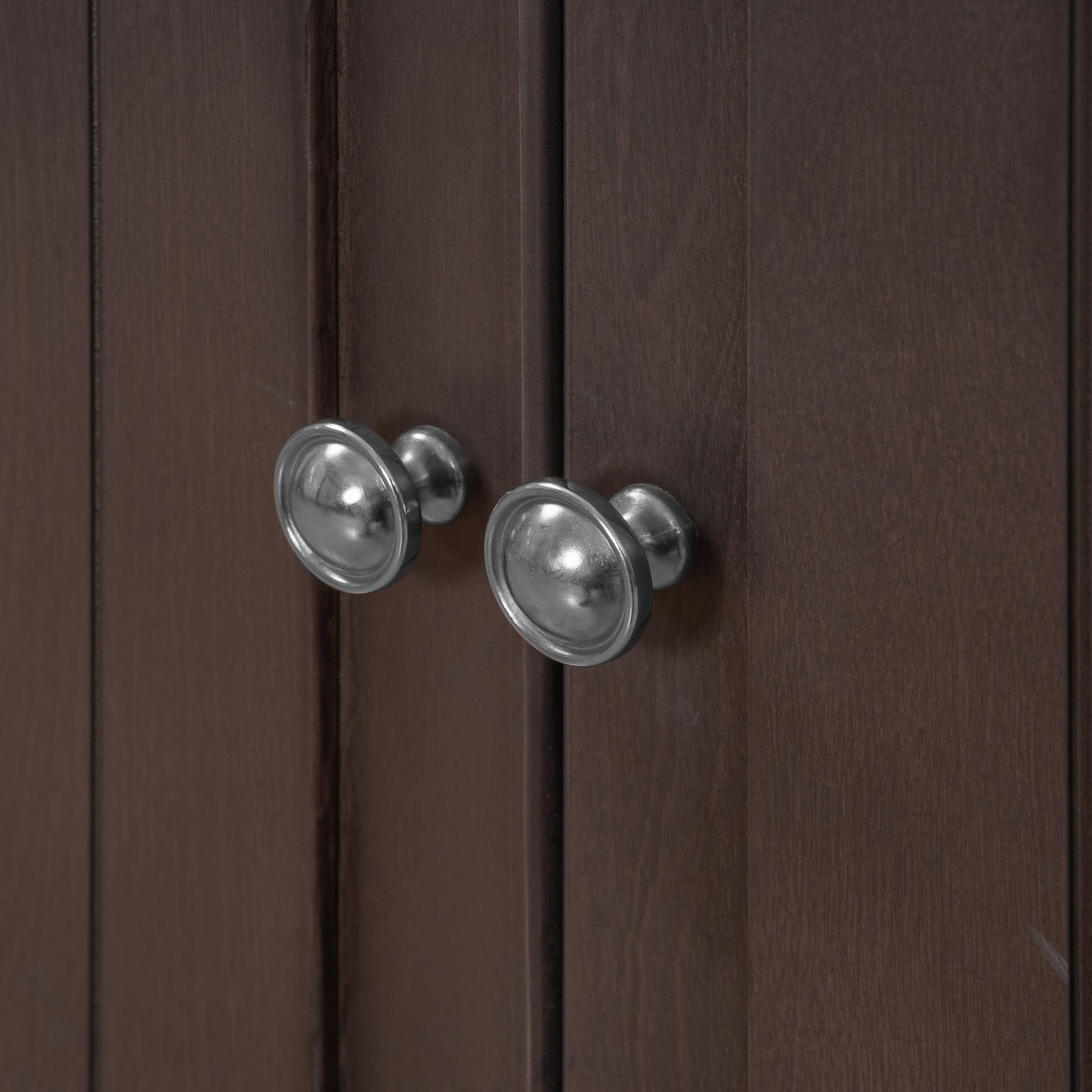 Video 36" Bathroom Vanity With Ceramic Basin, Bathroom Storage Cabinet With Two Doors And Drawers, Solid Frame, Metal Handles, Brown Old Sku: Jl000003Aad 1 Brown Solid Wood