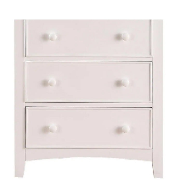 Contemporary White 1Pc Chest Of Drawers Plywood Pine Veneer Bedroom Furniture White White Bedroom Classic,Contemporary Rubberwood Plywood