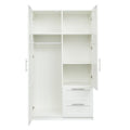 High Wardrobe And Kitchen Cabinet With 2 Doors, 2 Drawers And 5 Storage Spaces,White White Mdf