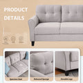 Modern Living Room Sofa Set Linen Upholstered Couch Furniture For Home Or Office ,Light Grey, 1 2 3 Seat,Old Sku:Sg000368Aaa Light Grey Foam Linen 6 Seat