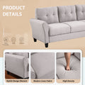 Modern Living Room Sofa Set Linen Upholstered Couch Furniture For Home Or Office ,Light Grey, 1 2 3 Seat,Old Sku:Sg000368Aaa Light Grey Foam Linen 6 Seat