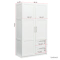 High Wardrobe And Kitchen Cabinet With 2 Doors, 2 Drawers And 5 Storage Spaces,White White Mdf