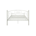 Full Size Unique Flower Sturdy System Metal Bed Frame With Headboard And Footboard White Metal