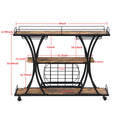 Industrial Bar Cart Kitchen Bar&Serving Cart For