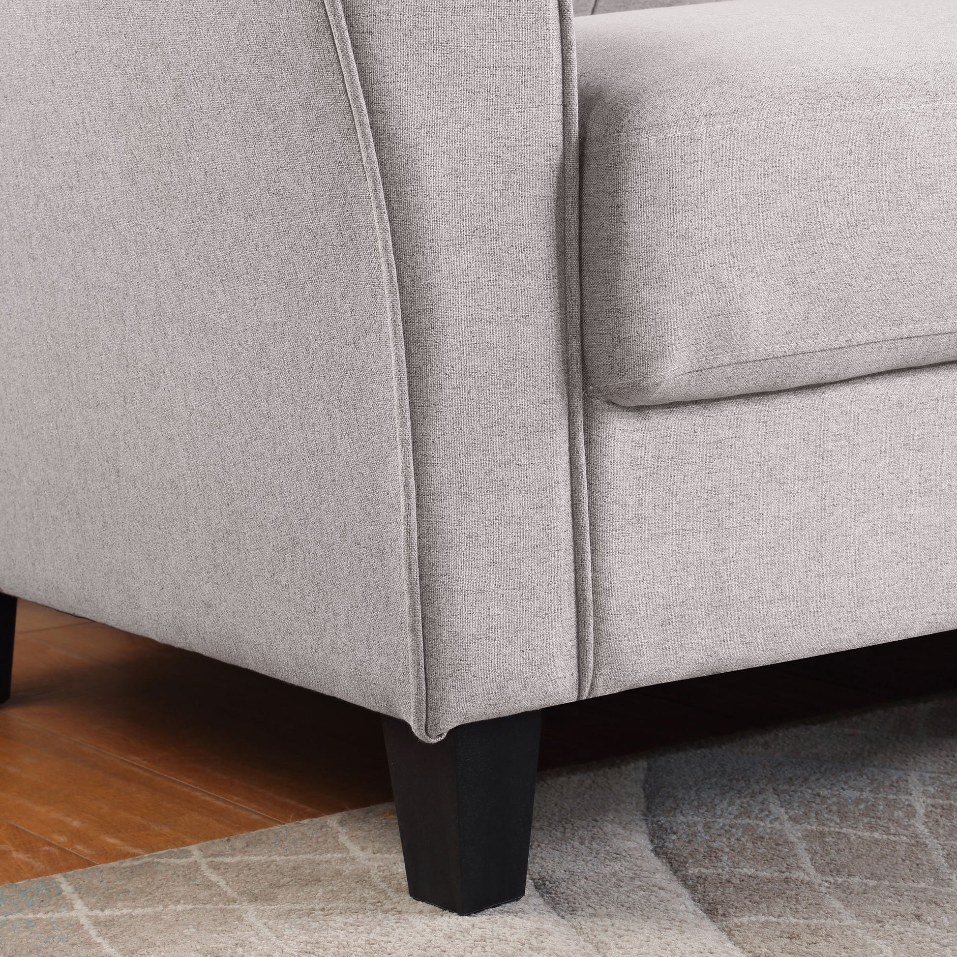 79.9" Modern Living Room Sofa Linen Upholstered Couch Furniture For Home Or Office ,Light Grey, 3 Seat,Old Sku:Wf288519Aar Light Grey Foam Linen 3 Seat