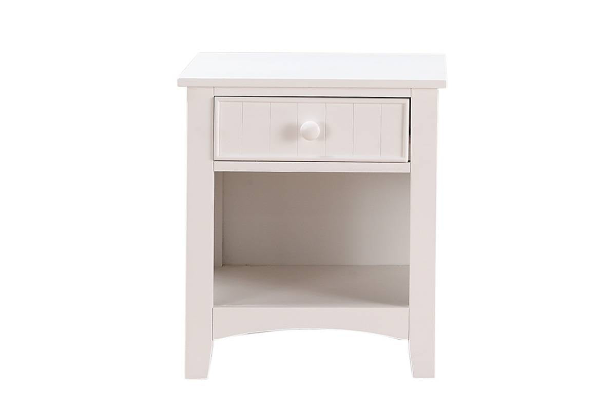 White Nightstand Shelf Storage Drawers Pine Veneer Mdf Wooden 1Pc Modern Nightstand White White 1 Drawer Bedroom Bedside Cabinet Classic,Contemporary,Modern Pine Storage White Plywood