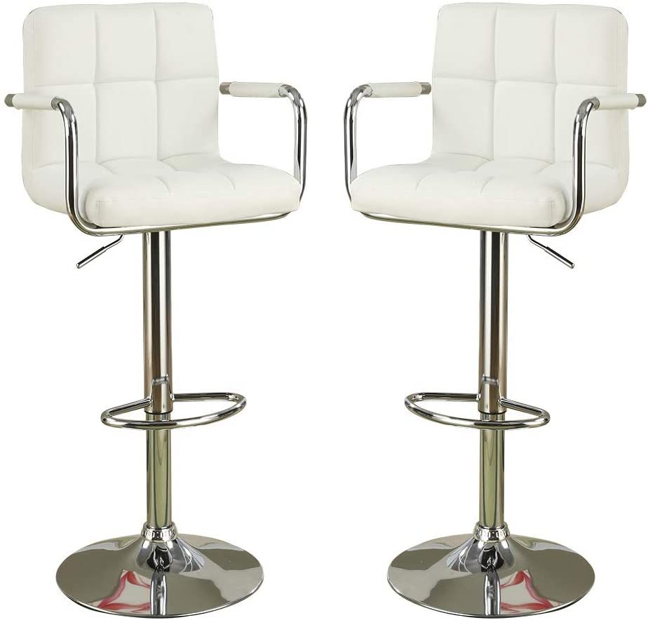 Brown Faux Leather Bar Stool Counter Height Chairs Set brown-dining room-contemporary-modern-fabric