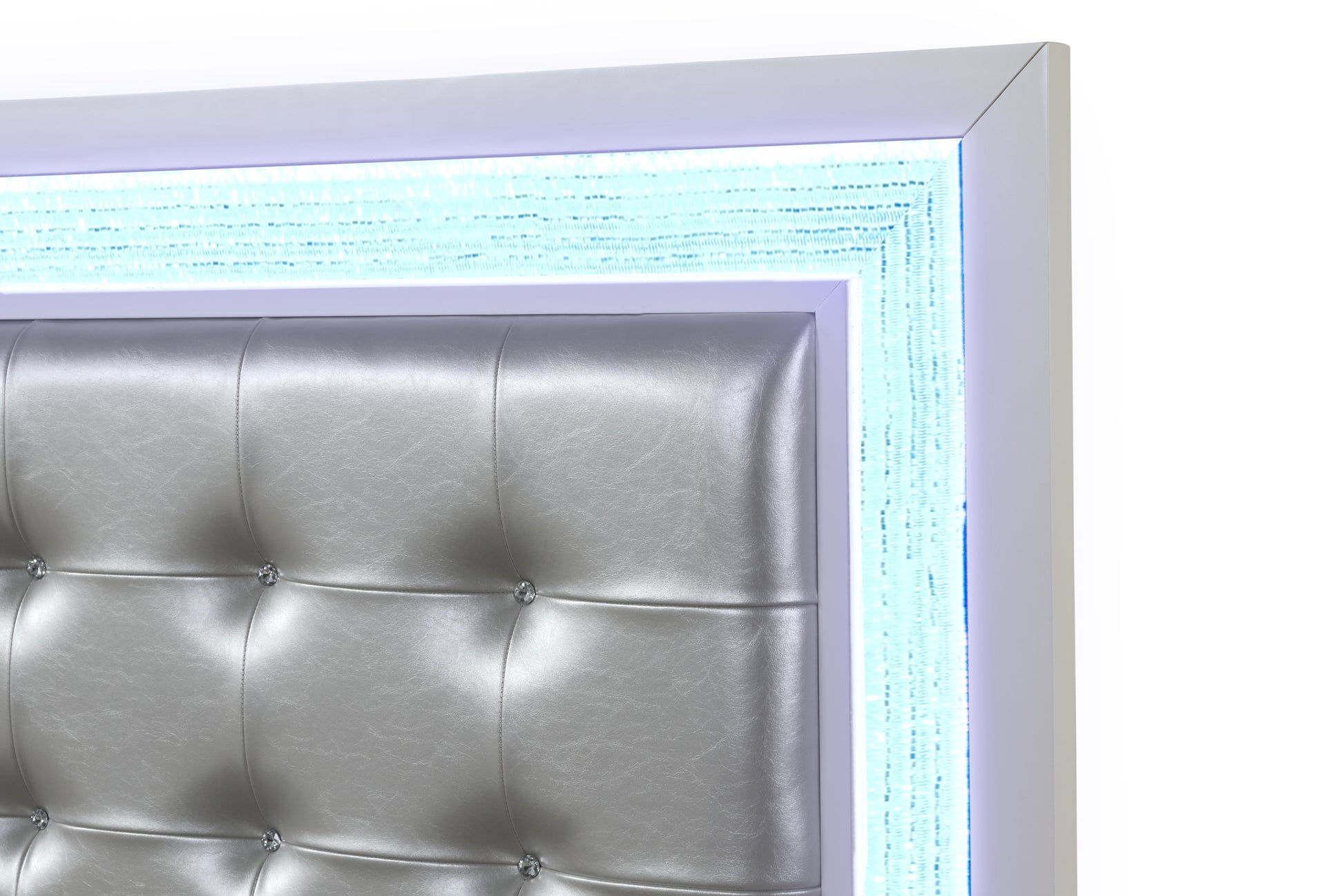 Passion Led Queen Bed Made With Wood In Milky White Box Spring Not Required Queen White Wood Bedroom Contemporary,Modern Acacia Slat Beds Solid Wood Mdf Velvet Wood