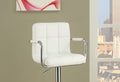 White Faux Leather Bar Stool Counter Height Chairs Set white-dining