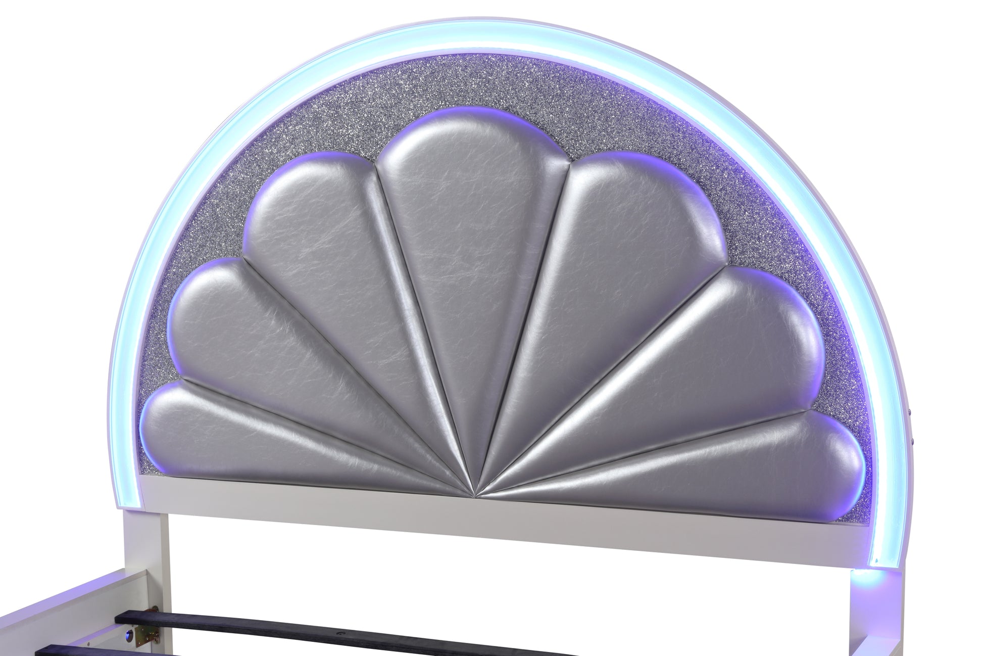 Perla King Size Led Bed Made With Wood In Milky White Box Spring Not Required King White Wood Bedroom Contemporary,Modern Acacia Slat Beds Solid Wood Mdf Wood