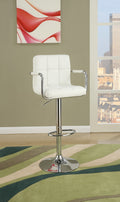 White Faux Leather Bar Stool Counter Height Chairs Set white-dining