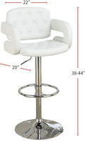 Classic Armrest Tufted White Faux Leather Upholstered white-dining