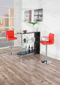 Contemporary Style Red Faux Leather Bar Stool Counter red-dining room-contemporary-modern-fabric