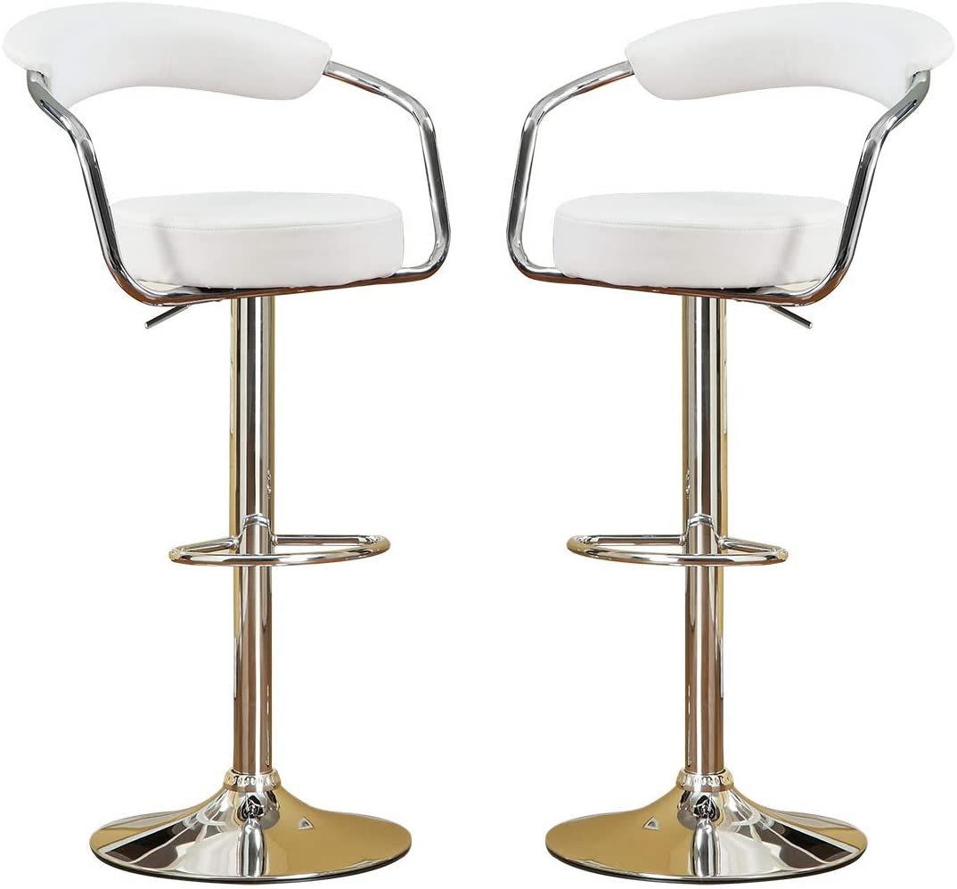 Contemporary Style White Color Bar Stool Counter white-dining room-classic-contemporary-fabric
