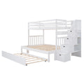 Twin Over Twin Full Bunk Bed With Twin Size Trundle White Old Sku :Lp000025Aak White Solid Wood