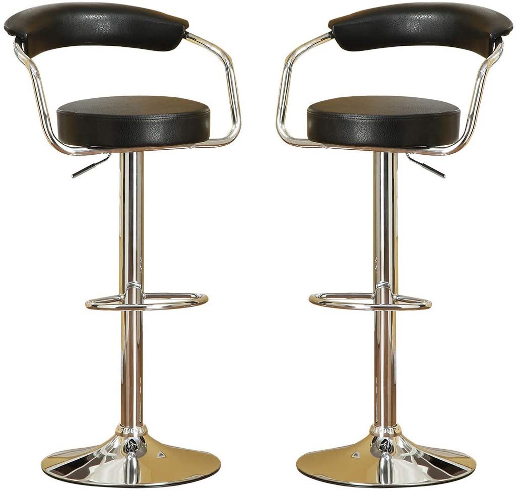 Contemporary Style Black Bar Stool Counter Height black-dining