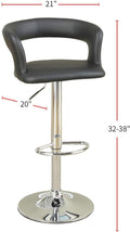 Bar Stool Counter Height Chairs Set of 2 Adjustable black-dining room-modern-fabric